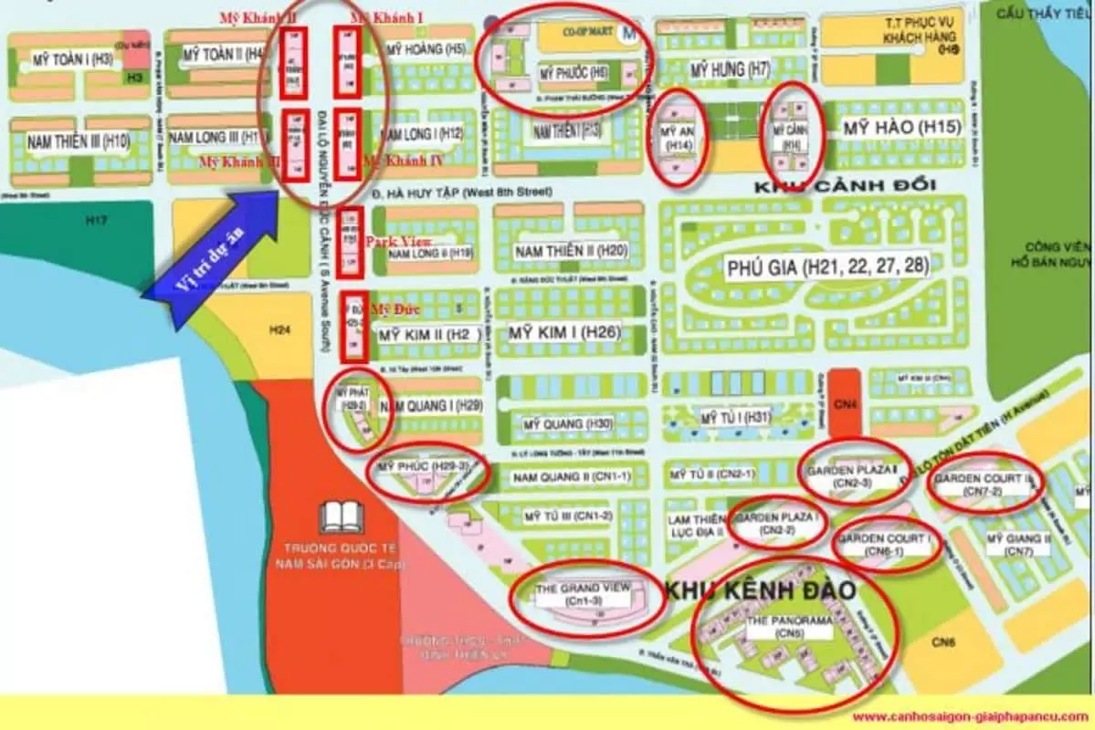 Vị trí dự án căn hộ Mỹ Khánh Phú Mỹ hưng