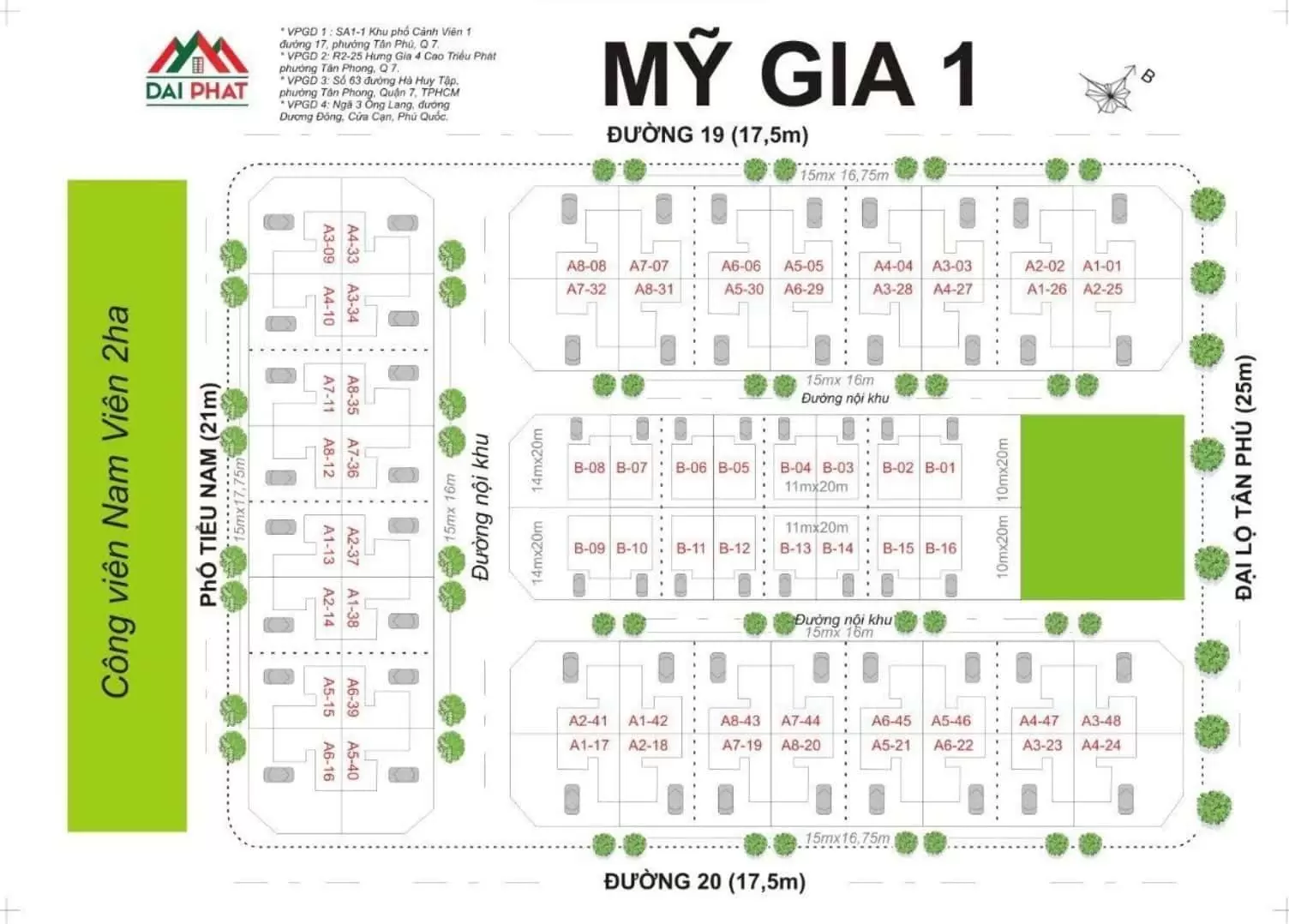 Mặt bằng phân lô Biệt thự Mỹ Gia 1 Phú Mỹ Hưng