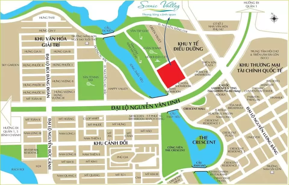 Vị trí dự án căn hộ Scenic Valley Phú Mỹ Hưng