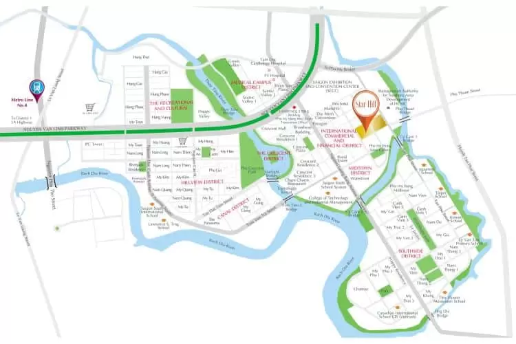 Vị trí dự án Starhill Phú Mỹ Hưng