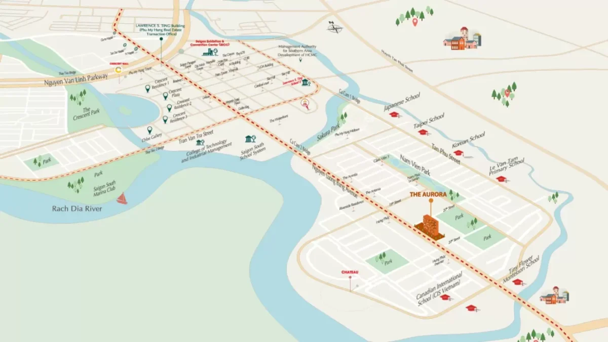 Vị trí dự án The Aurora Phú Mỹ Hưng
