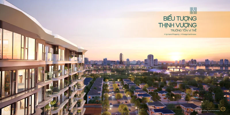 View hướng Nam nhìn về Cầu Ánh Sao và biệt thự Phú Gia