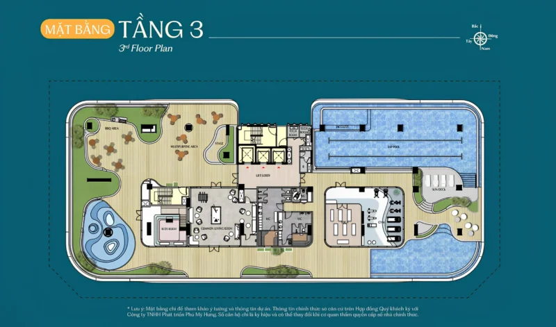 Mặt bằng tầng 3 tiện ích cho cư dân