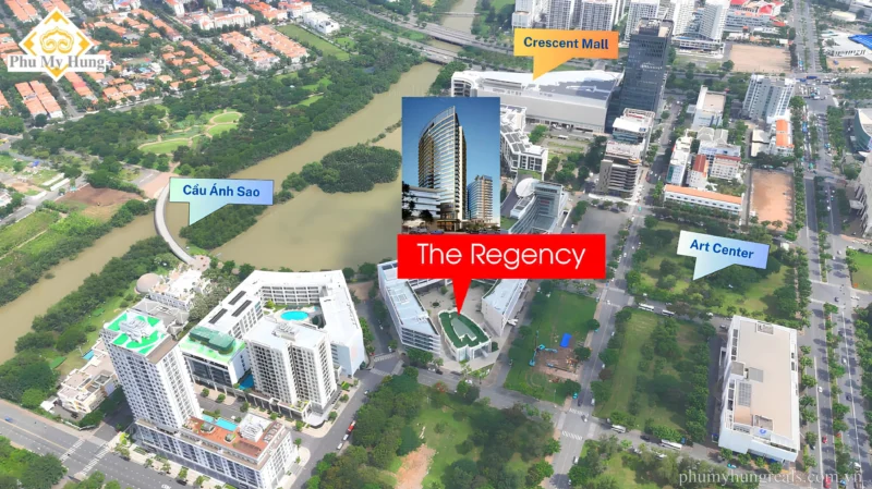 Dưới chân dự án The Regency là Hồ Bán Nguyệt