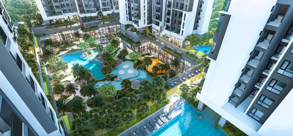 Bên trong nội khu dự án thiết kế như Resort tại gia