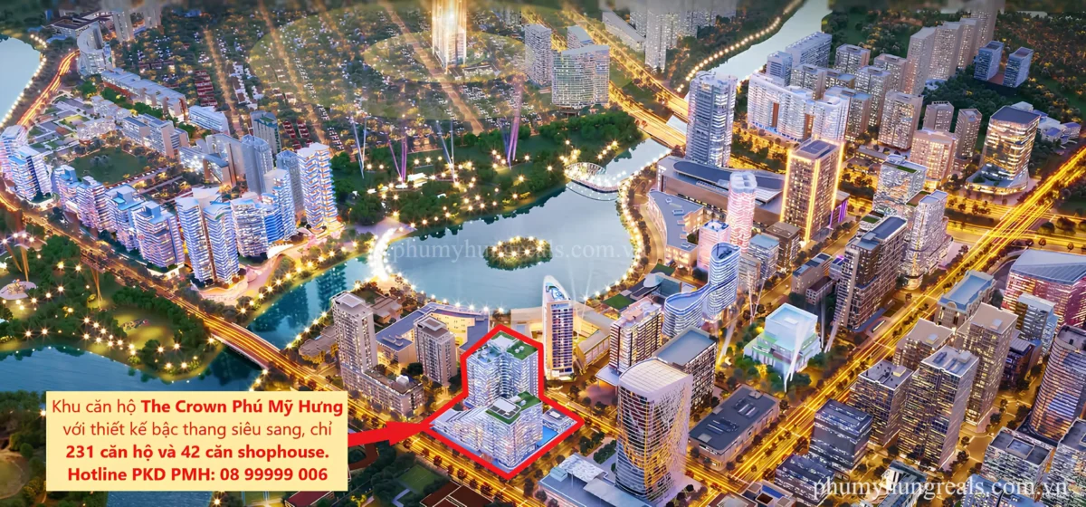 The Crown Phú Mỹ Hưng sở hữu vị trí 4 mặt tiền Trần Văn Trà, Nguyễn Khắc Viện, Phạm Thiều, Luther King