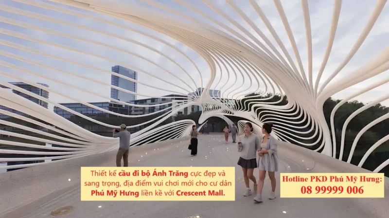 Cầu đi bộ Ánh Trăng được Phú Mỹ Hưng thiết kế và xây dựng cựu đẹp