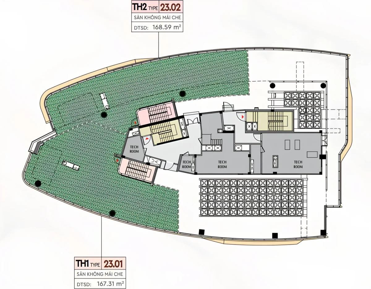 Mặt bằng tầng mái