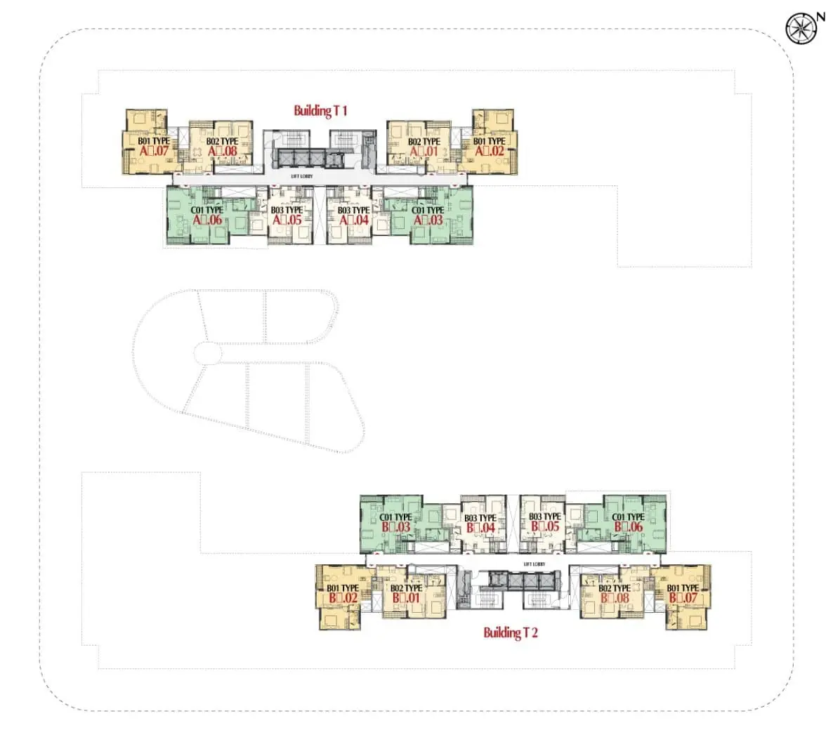 Mặt bằng tầng 5-12