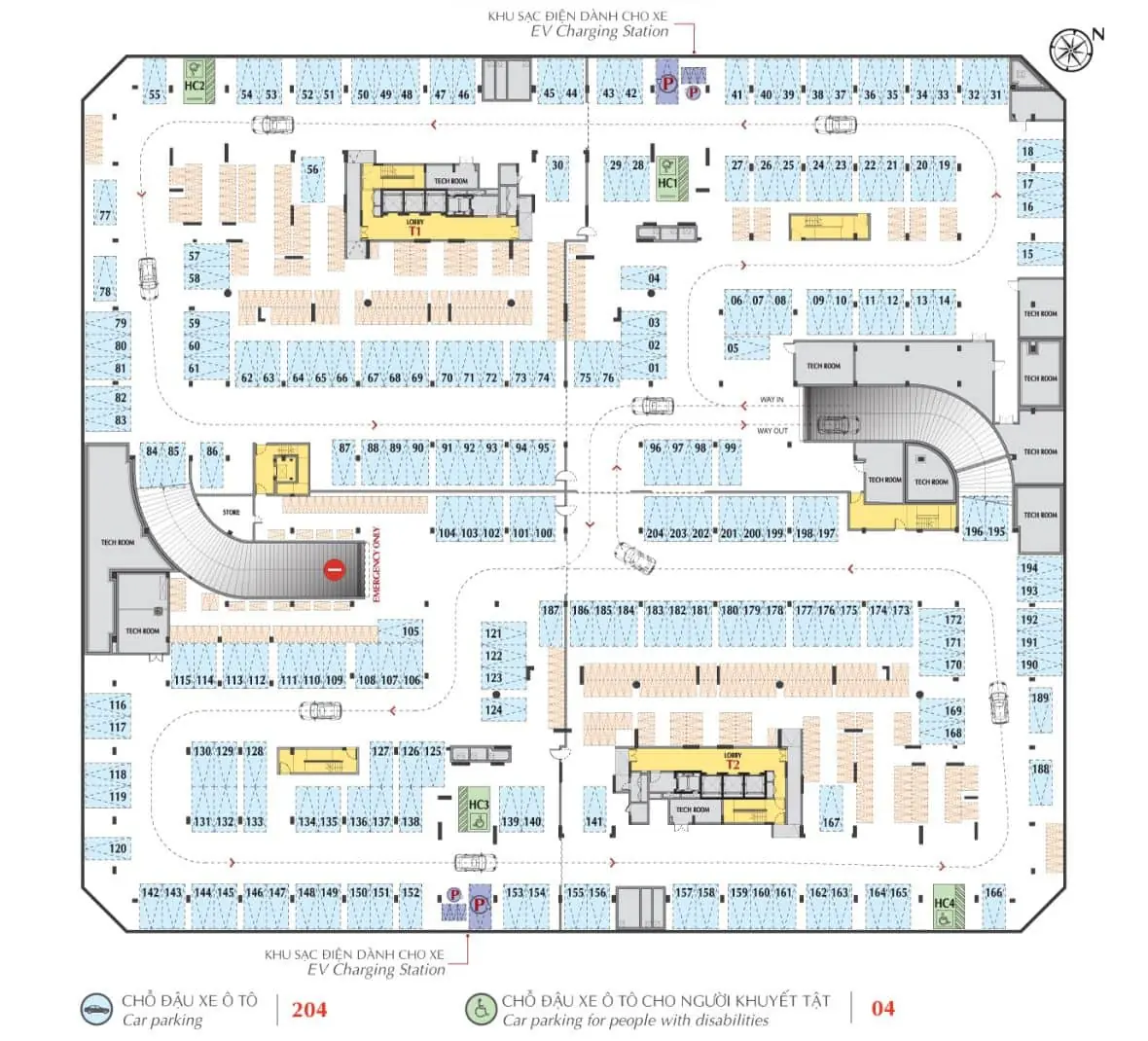 Mặt bằng tầng hầm