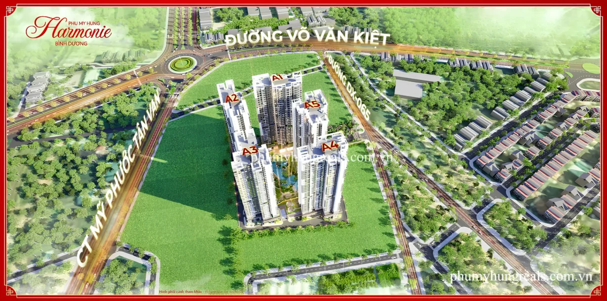 Phối cảnh 5 block căn hộ The Harmonie