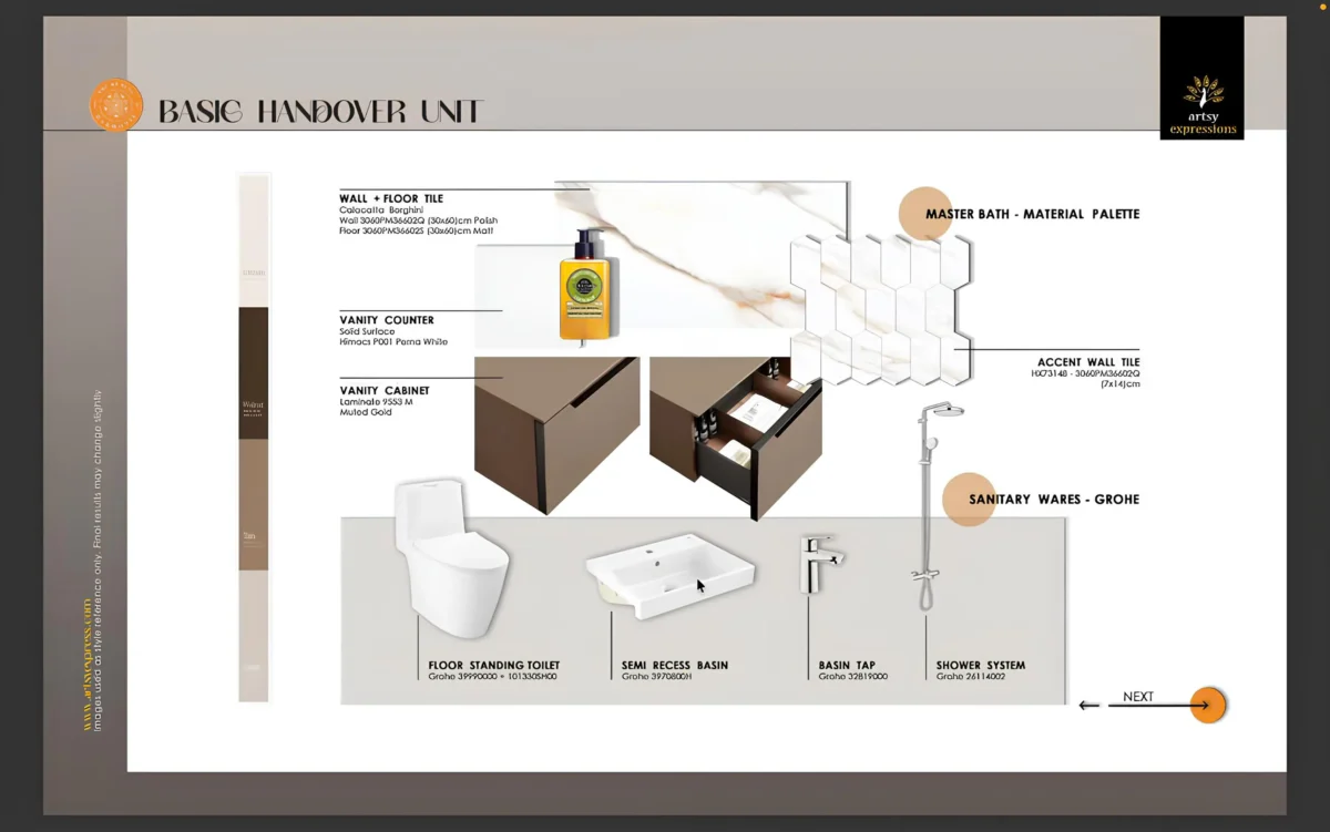Vật liệu bên trong nhà vệ sinh