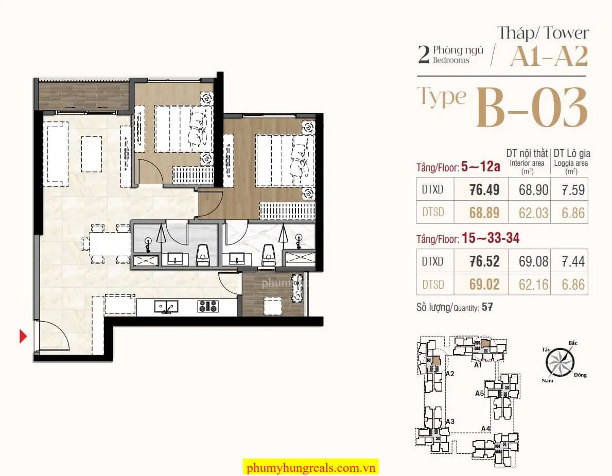 can 2 phong ngu 15 Phu My Hung Reals