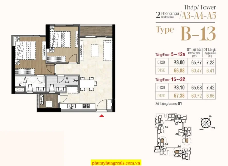 can 2 phong ngu 5 Phu My Hung Reals