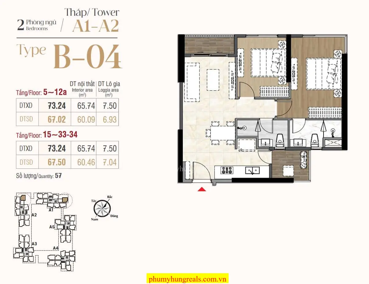 can 2 phong ngu 6 Phu My Hung Reals