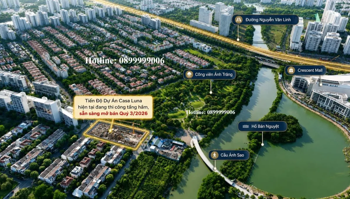 Tiến độ dự án Casa Luna hiện đang làm tầng hầm, sẵn sàng mở bán đợt đầu tiên vào Quý 3/2026