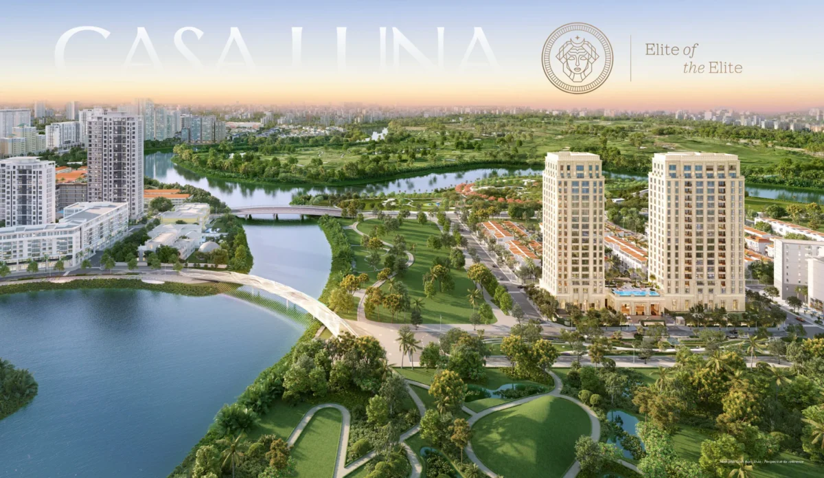 Phối cảnh Casa Luna Phú Mỹ Hưng bên công viên, Hồ Bán Nguyệt