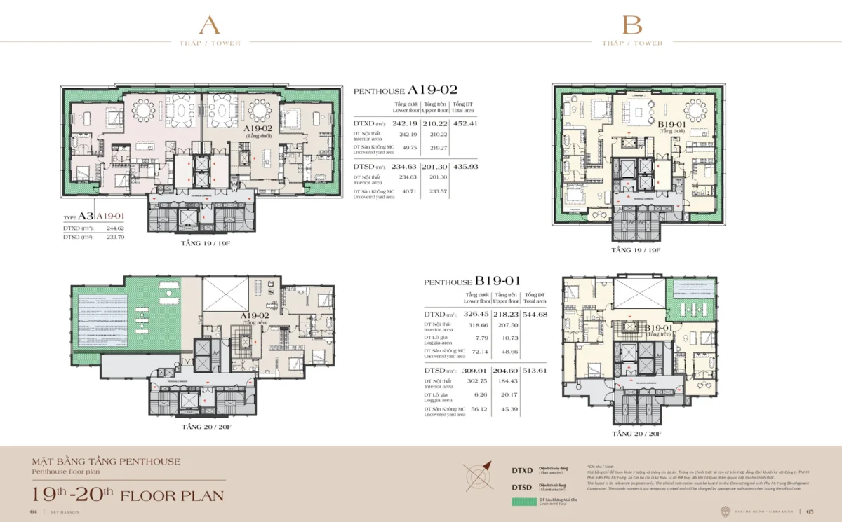 Mặt bằng tầng penthouse 19-20