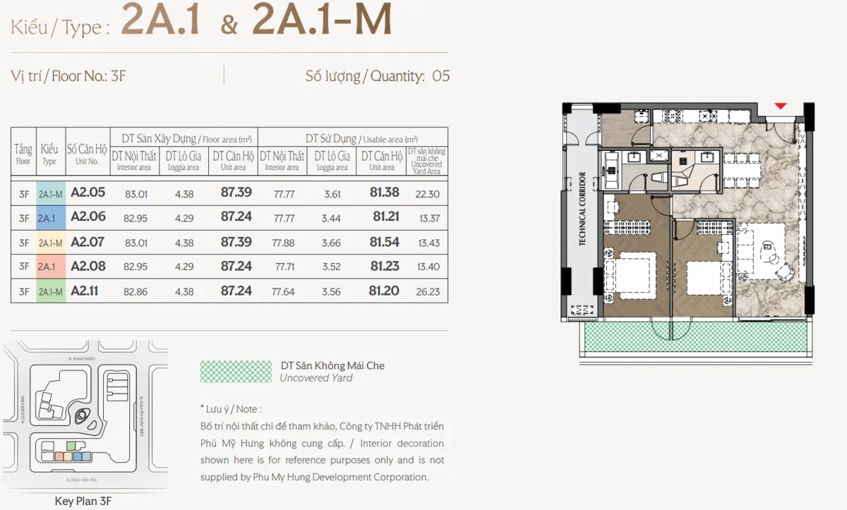 Layout thiết kế căn 2 phòng ngủ