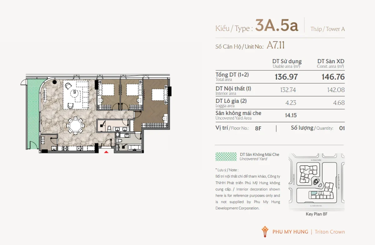 Layout thiết kế căn 3 phòng ngủ