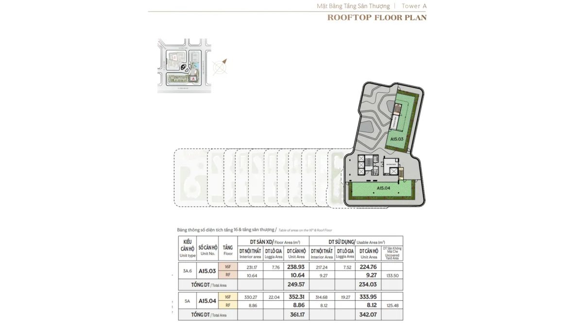 Mặt bằng tầng thượng