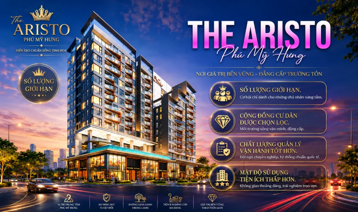 The Aristo với số lượng giới hạn chỉ 122 căn hộ, xây dựng chỉ 13 tầng