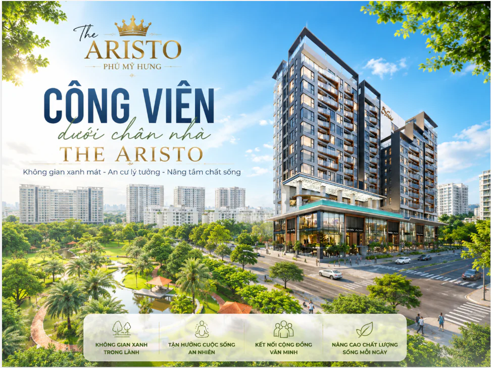 Vị trí The Aristo ngay lõi xanh Khu Nam Viên Phú Mỹ Hưng
