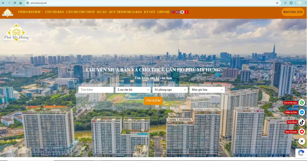 Giao diện website phumyhung.net Giao diện website phumyhung.net