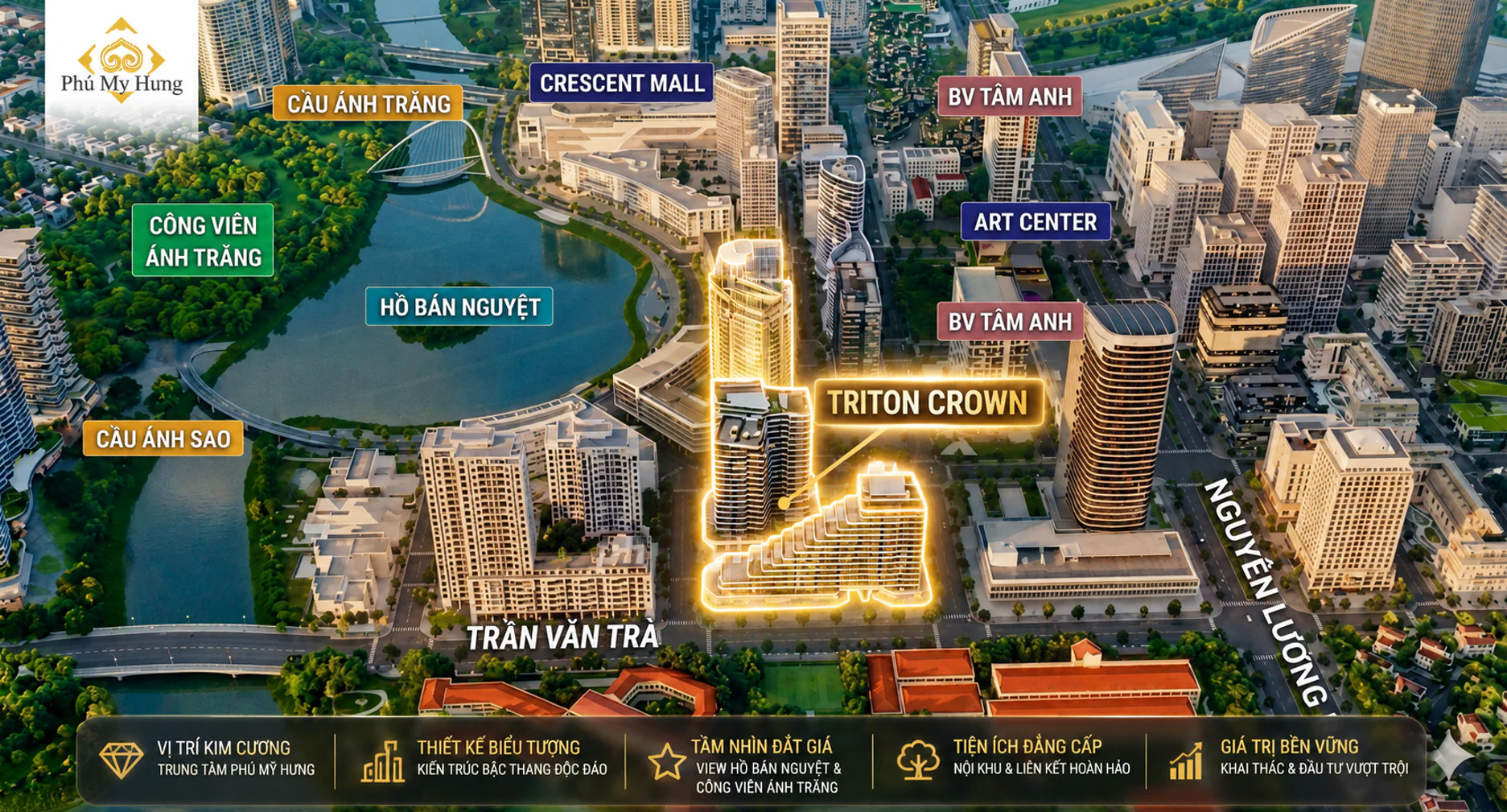 Triton Crown sở hữu vị trí đẹp, thiết kế sang trọng và đẳng cấp