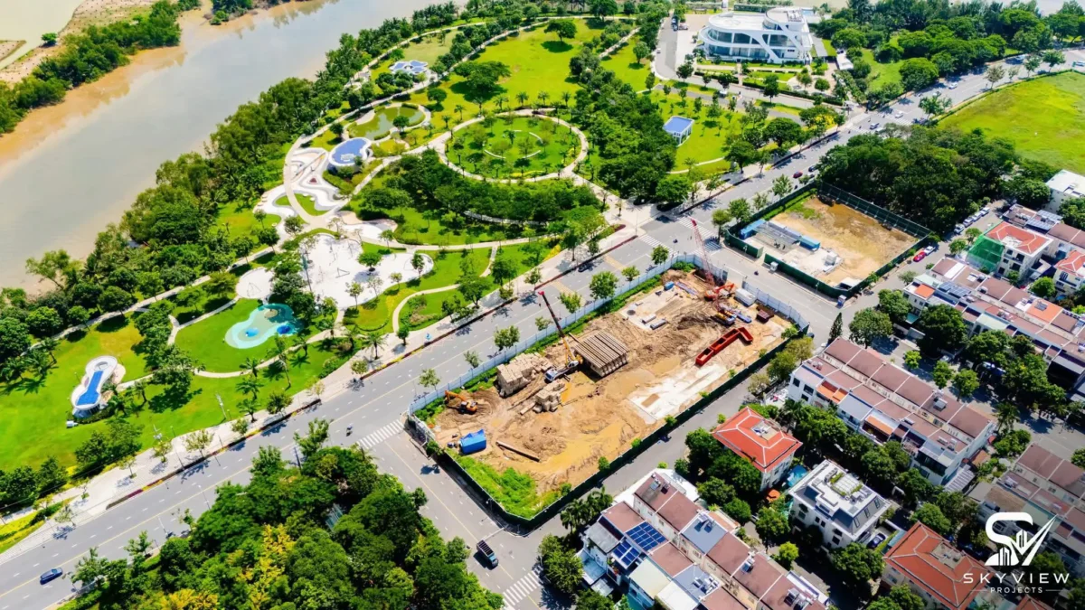 Vị trí dự án đối diện công viên và view sông trực diện