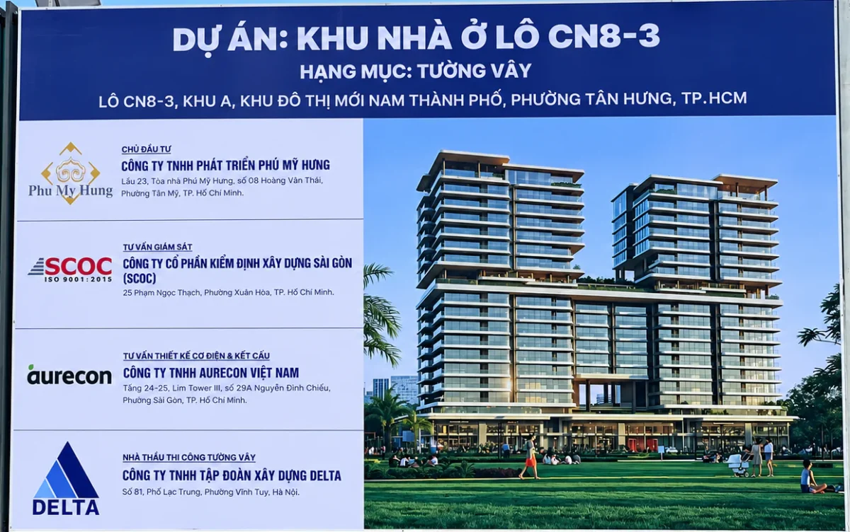 Bảng thông tin dự án Khu nhà ở lô CN8-3